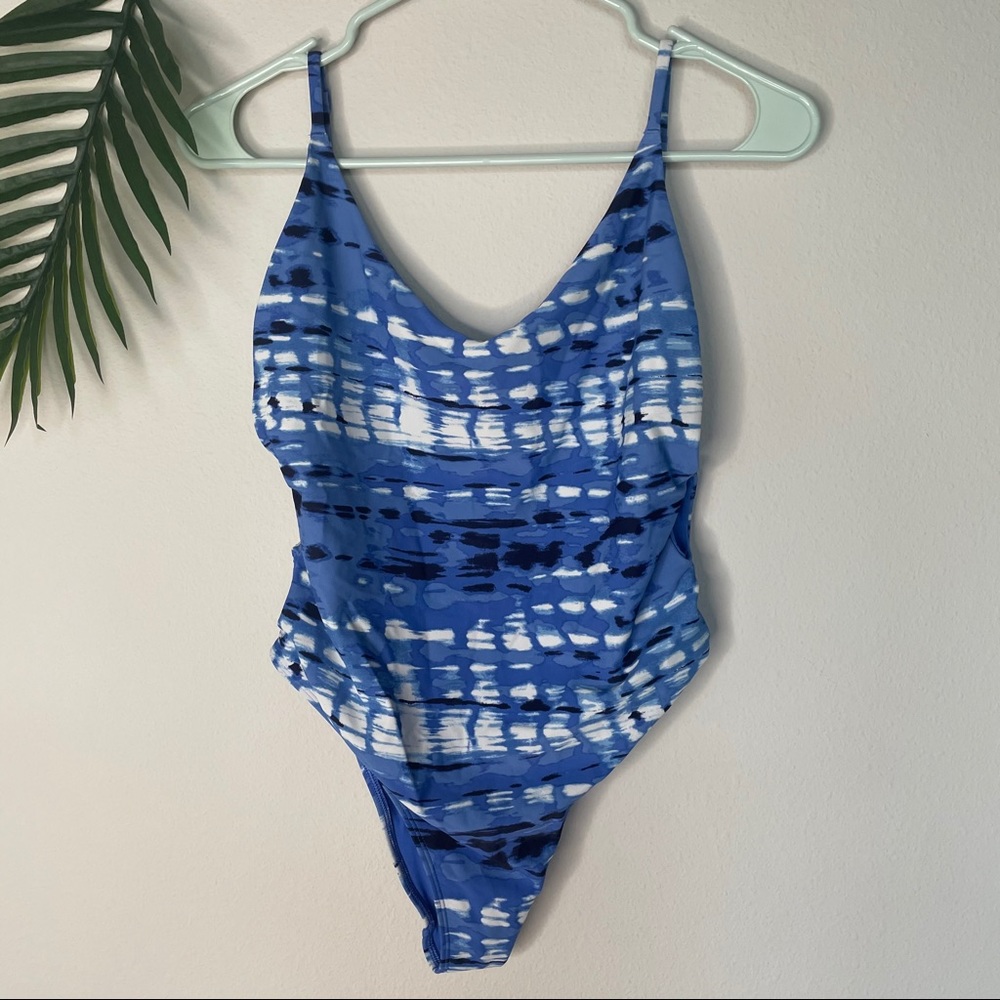 AERIE blue multicolor one piece swimsuit